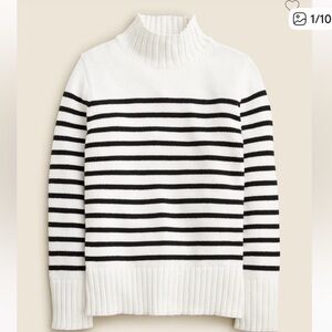 J. Crew Cotton Striped Turtleneck Sweater
